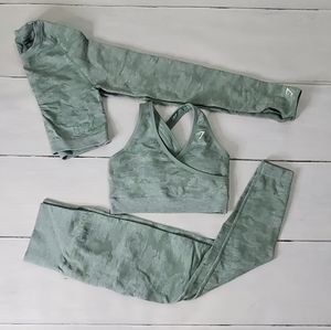 Gymshark  Green Camo Set